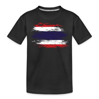 Thailand Flagge used - Kinder Premium Bio T-Shirt - Schwarz - Vorne