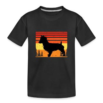 Australian Terrier Dog Silhouette Retro Sunset - T-shirt bio Premium Enfant - noir - Devant