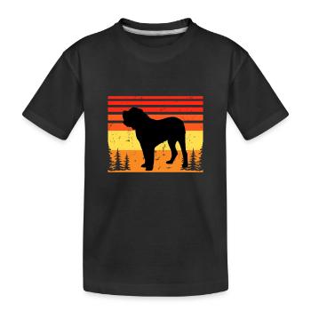 Alano Espanol Dog Lover Silhouette Vintage Sunset - Kids' Premium Organic T-Shirt - black - Front