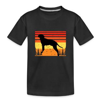Braque Saint Germain Dog Silhouette Retro Coucher de soleil - T-shirt bio Premium Enfant - noir - Devant