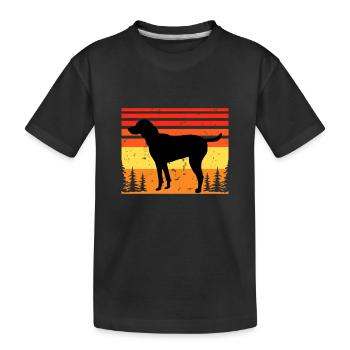 Black And Tan Virginia Foxhound Dog Silhouette - Kids' Premium Organic T-Shirt - black - Front