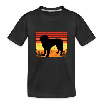 Bosniaque Chien à poil grossier Silhouette Rétro - T-shirt bio Premium Enfant - noir - Devant