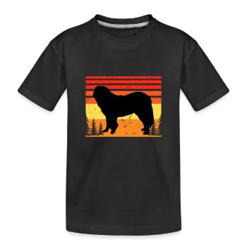 Chien de berger du Caucase Silhouette Rétro Coucher de soleil - T-shirt bio Premium Enfant - noir - Devant