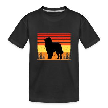 Chien de berger des Carpates Silhouette Rétro Coucher de soleil - T-shirt bio Premium Enfant - noir - Devant