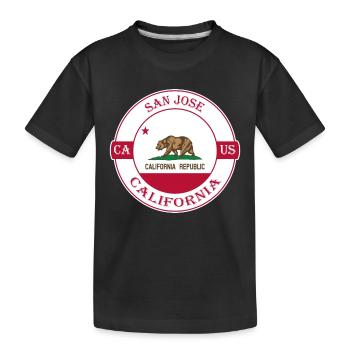 San Jose Kalifornien Flagge USA Reise Souvenir Abzeichen - Kinder Premium Bio T-Shirt - Schwarz - Vorne