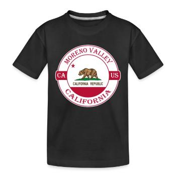 reno Valley California Flag USA Souvenir Logo - Kids' Premium Organic T-Shirt - black - Front