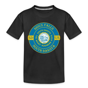 Sioux Falls South Dakota Flag USA Souvenir Logo - T-shirt bio Premium Enfant - noir - Devant