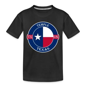 Tempel Texas Flagge USA Reise Souvenir Abzeichen - Kinder Premium Bio T-Shirt - Schwarz - Vorne