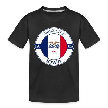 Sioux City Iowa Flag USA Travel Souvenir Badge - T-shirt bio Premium Enfant - noir - Devant
