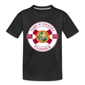 Town 'N' Country Florida Flag USA Souvenir Logo - T-shirt bio Premium Enfant - noir - Devant