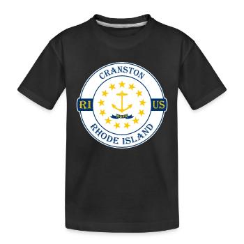 Cranston Rhode Island Flag USA Souvenir Badge - T-shirt bio Premium Enfant - noir - Devant