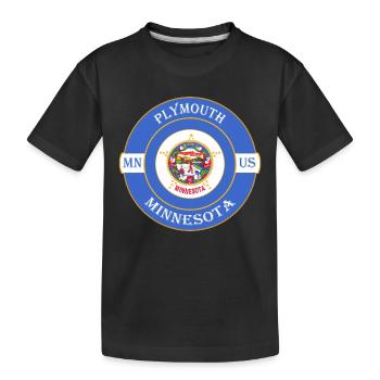 Plymouth Minnesota Flag USA Travel Souvenir Badge - T-shirt bio Premium Enfant - noir - Devant