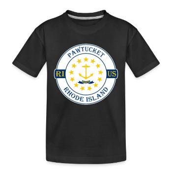 Pawtucket Rhode Island Flag USA Souvenir Badge - T-shirt bio Premium Enfant - noir - Devant