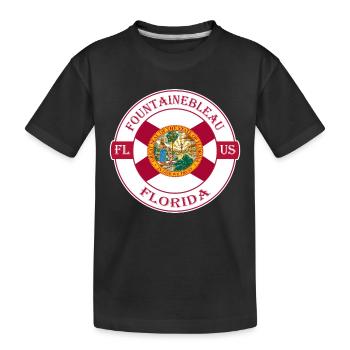 Fountainebleau Florida Flagge USA Souvenir Abzeichen - Kinder Premium Bio T-Shirt - Schwarz - Vorne