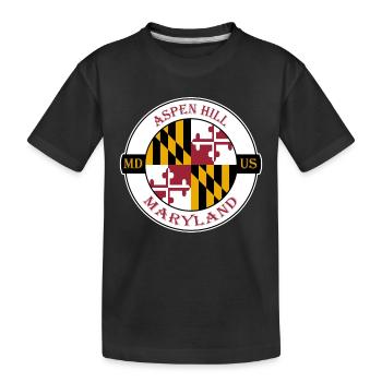 Aspen Hill Maryland Flag USA Travel Souvenir Badge - T-shirt bio Premium Enfant - noir - Devant