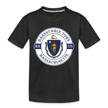 Barnstable Town Massachusetts Flag USA Souvenir - T-shirt bio Premium Enfant - noir - Devant