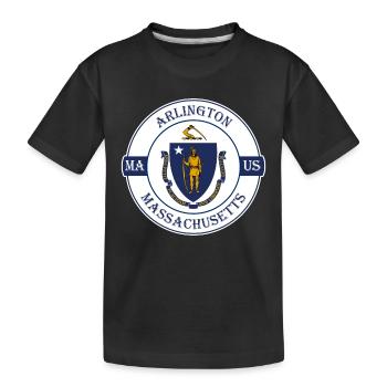 Arlington Massachusetts Flagge USA Souvenir Abzeichen - Kinder Premium Bio T-Shirt - Schwarz - Vorne