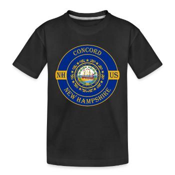 Concord New Hampshire Flag USA Souvenir Badge - T-shirt bio Premium Enfant - noir - Devant