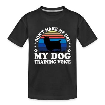 Australian Silky Terrier Dog Silhouette Retro Sun - T-shirt bio Premium Enfant - noir - Devant