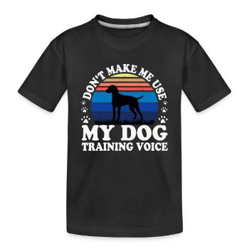 Braque D Auvergne Dog Love Silhouette Retro Sunset - Kids' Premium Organic T-Shirt - black - Front