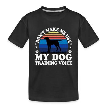 Curly Coated Retriever Dog Silhouette Retro Sunset - Kids' Premium Organic T-Shirt - black - Front