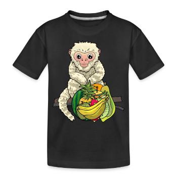 Singe Singes Zoologie Zoo Animaux Enfants Bébé Zoo - T-shirt bio Premium Enfant - noir - Devant