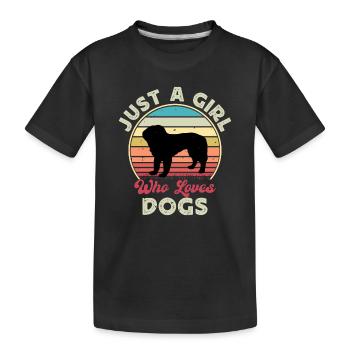 Bosniaque Chien à poil grossier Silhouette Rétro - T-shirt bio Premium Enfant - noir - Devant
