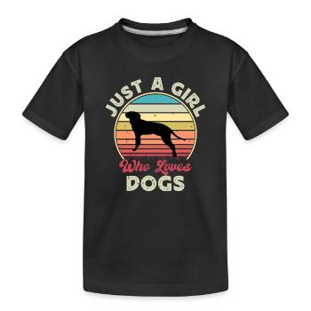 Braque Saint Germain Dog Silhouette Retro Coucher de soleil - T-shirt bio Premium Enfant - noir - Devant