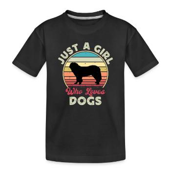 Chien de berger du Caucase Silhouette Rétro Coucher de soleil - T-shirt bio Premium Enfant - noir - Devant