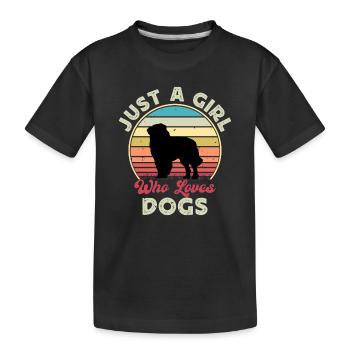 Chien de berger des Carpates Silhouette Rétro Coucher de soleil - T-shirt bio Premium Enfant - noir - Devant