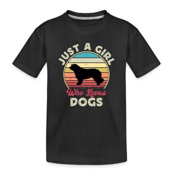 Catalan Sheepdog Dog Lover Silhouette Retro Sunset - Kids' Premium Organic T-Shirt - black - Front
