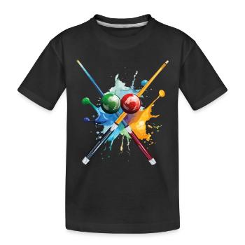 Billiard Pool Snooker Cue Balls Splash Coloré - T-shirt bio Premium Enfant - noir - Devant