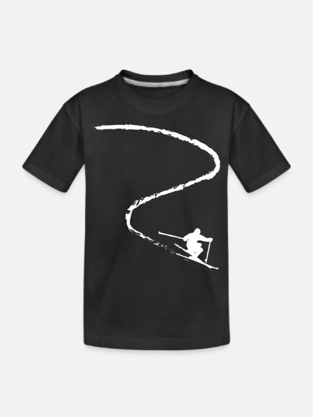 Skiing skiing ski motif for skiers - Kids' Premium Organic T-Shirt - black