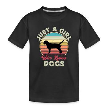 Griffon Fauve De Bretagne Dog Silhouette Retro - T-shirt bio Premium Enfant - noir - Devant