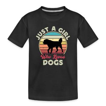 Chien de berger de l’Himalaya Silhouette Rétro Coucher de soleil - T-shirt bio Premium Enfant - noir - Devant