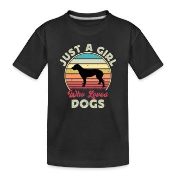 Irish Wolfhound Dog Love Silhouette Vintage Sunset - Kids' Premium Organic T-Shirt - black - Front