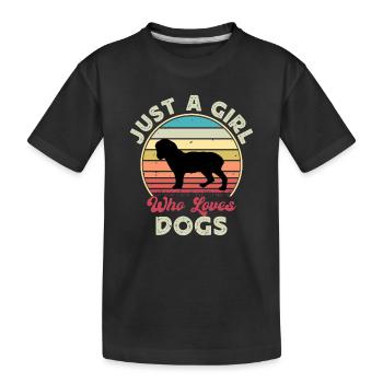 Norfolk Spaniel Hund Liebe Silhouette Vintage Sonnenuntergang - Kinder Premium Bio T-Shirt - Schwarz - Vorne