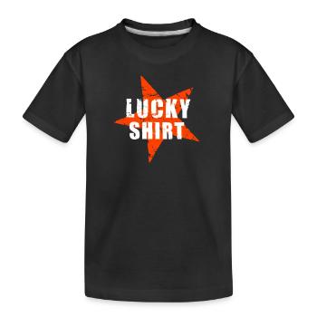 LUCKY SHIRT - GlücksTshirt - used look - Stern - Kinder Premium Bio T-Shirt - Schwarz - Vorne
