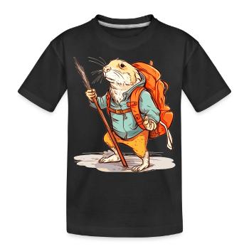 Le rat-taupe errant dans la nature - T-shirt bio Premium Enfant - noir - Devant