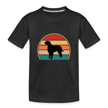 Briquet Griffon Vendeen Dog Silhouette Retro Sun - T-shirt bio Premium Enfant - noir - Devant