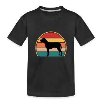 Braque Du Bourbonnais Dog Silhouette Retro Sunset - Kids' Premium Organic T-Shirt - black - Front
