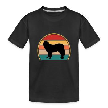 Chien de berger du Caucase Silhouette Rétro Coucher de soleil - T-shirt bio Premium Enfant - noir - Devant