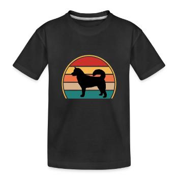 Sibérie orientale Laika Dog Silhouette Retro Sunset - T-shirt bio Premium Enfant - noir - Devant