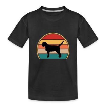 Griffon Fauve De Bretagne Dog Silhouette Retro - T-shirt bio Premium Enfant - noir - Devant