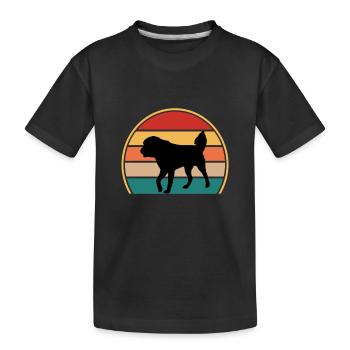 Chien de berger de l’Himalaya Silhouette Rétro Coucher de soleil - T-shirt bio Premium Enfant - noir - Devant