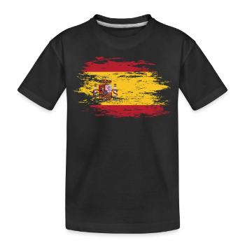 Drapeau de l’Espagne utilisé - T-shirt bio Premium Enfant - noir - Devant