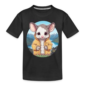 Sweet Opossum - Kids' Premium Organic T-Shirt - black - Front