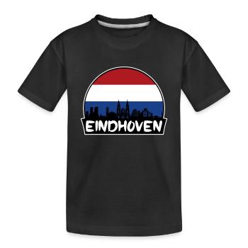 Eindhoven Pays-Bas Flag Skyline Silhouette - T-shirt bio Premium Enfant - noir - Devant