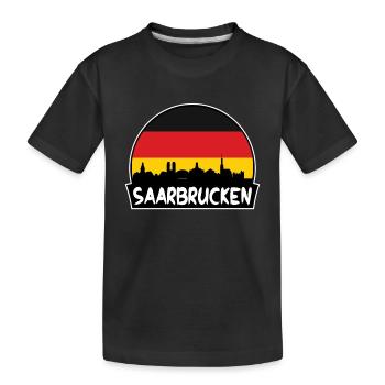 Sarrebruck Allemagne Flag Skyline Silhouette Voyage - T-shirt bio Premium Enfant - noir - Devant