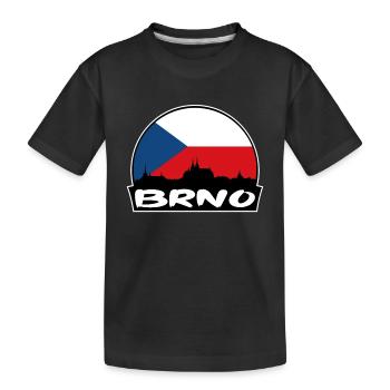 Brünn Tschechien Flagge Skyline Silhouette Reisen - Kinder Premium Bio T-Shirt - Schwarz - Vorne